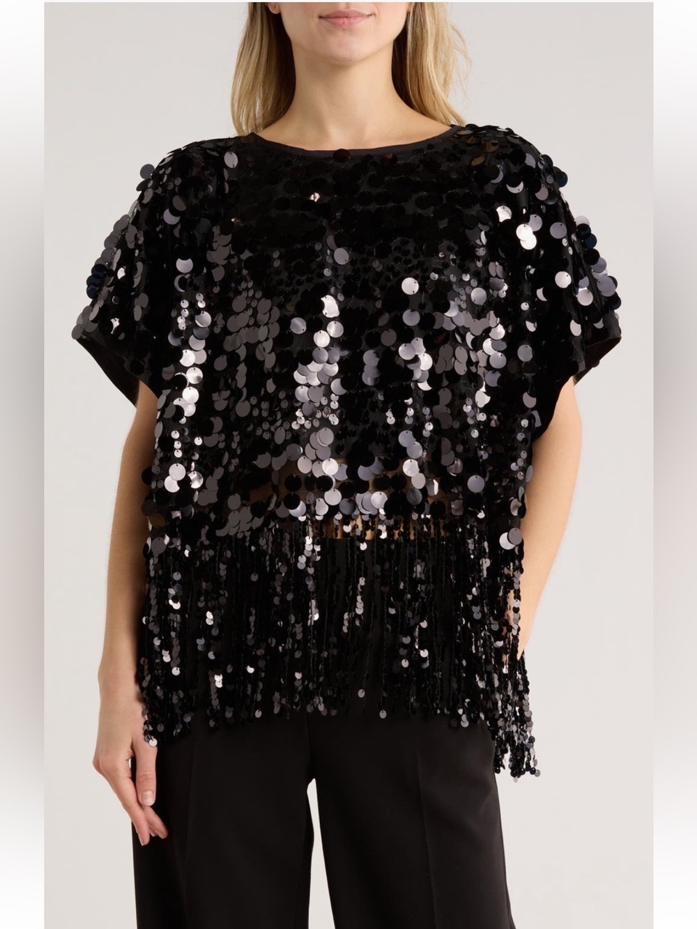 Ted Baker London Sequin Poncho Black One Size NWOT